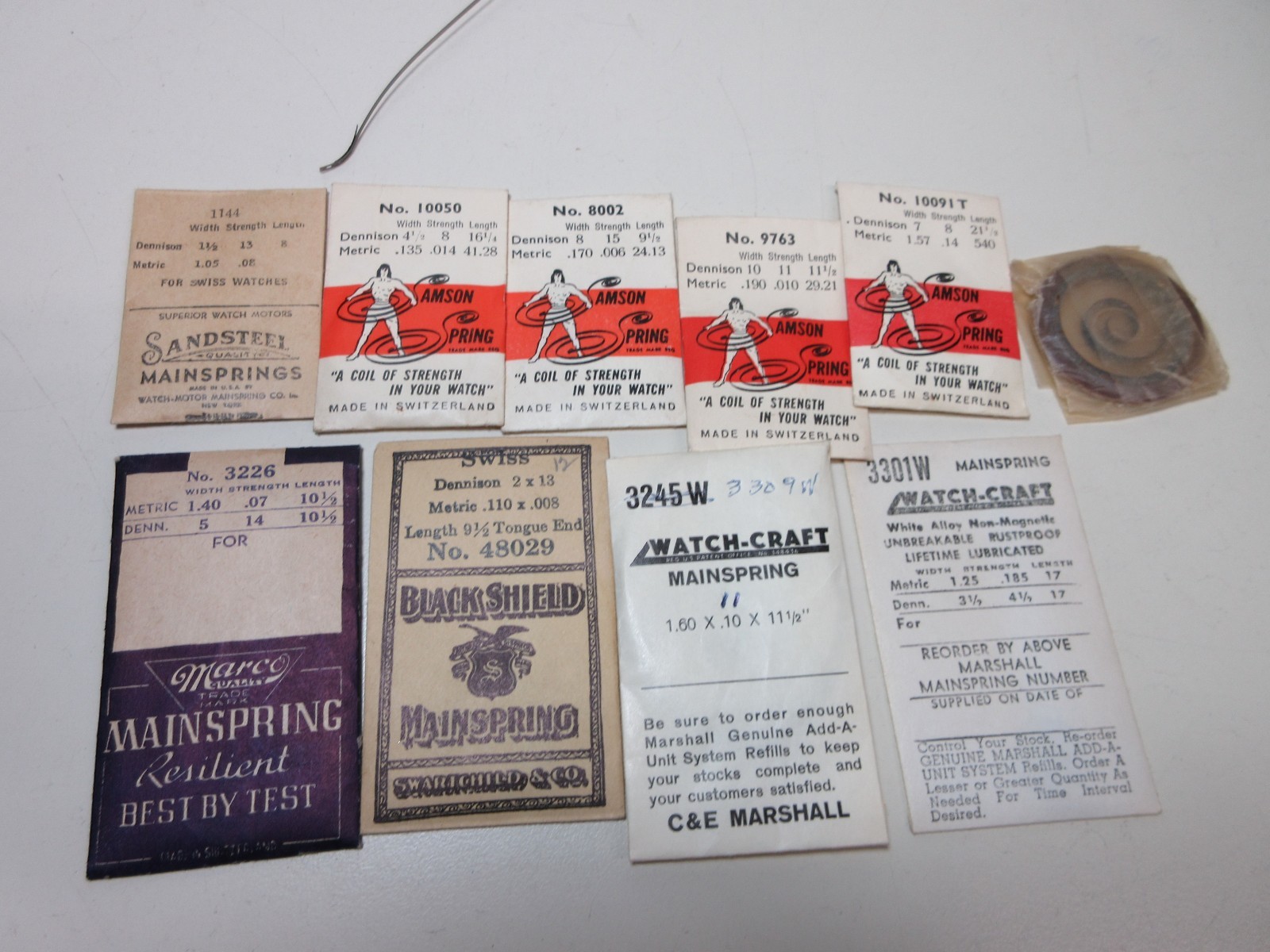 VINTAGE LOT OF 75 WATCH MAIN SPRINGS WATCHMAKER REPLACEMENT PARTS ASSORTED # 12