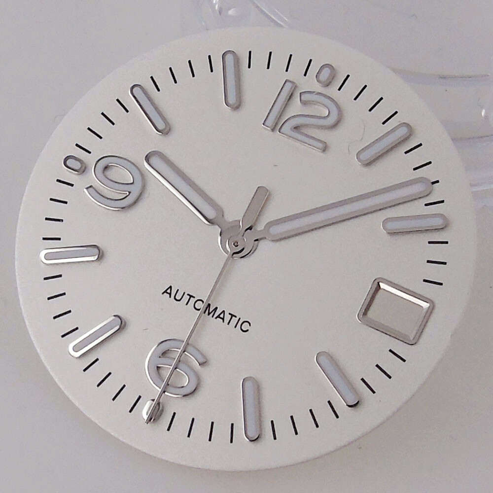 29mm Blue/Black/White Sunburst Dial For NH35A NH36 Silver Edge Hands Watch Parts