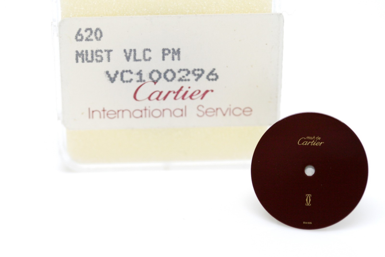 Original Must De Cartier VendomeVermeil Argent 925 VC100296 Burgundy 20.5mm Dial