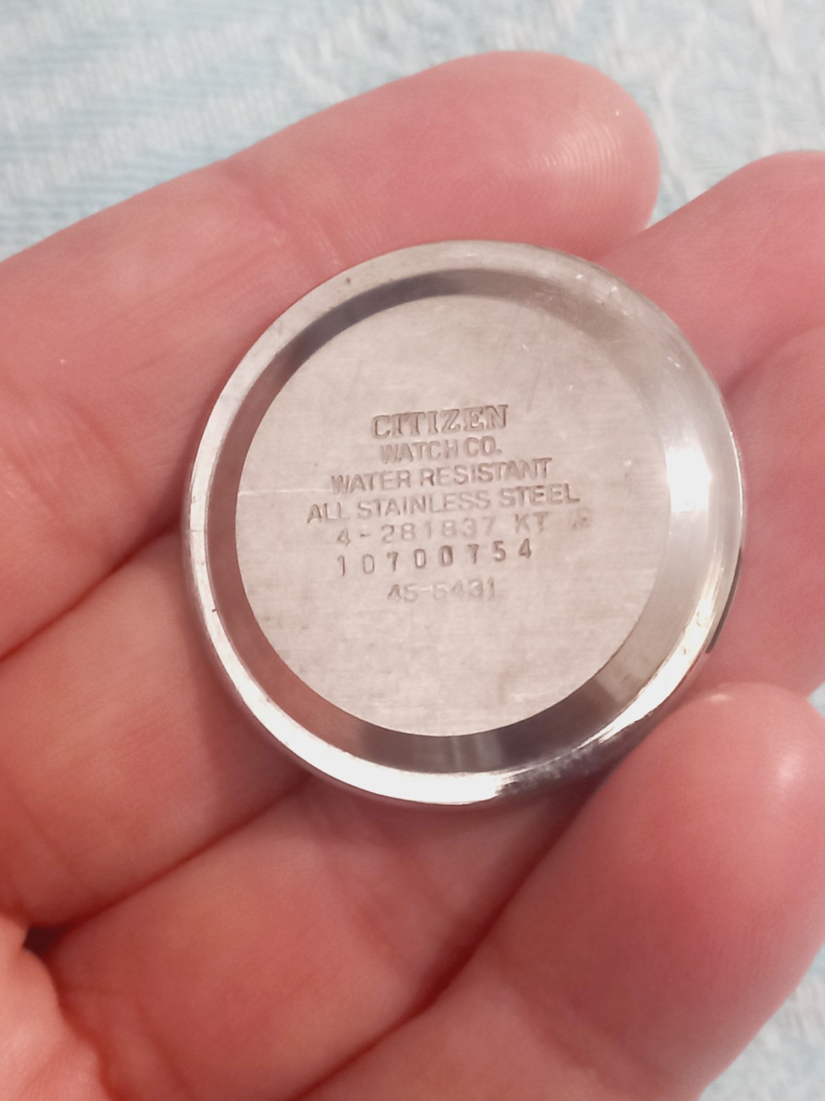 Citizen Watch CO Caseback Ref. 4-281837 KT 10700754 45-5431 ST.STEEL Case Back