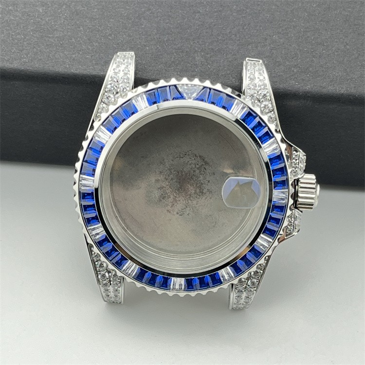 NH35 case 40.5mm rainbow ring diamond case for NH35/36 movement watch accessorie