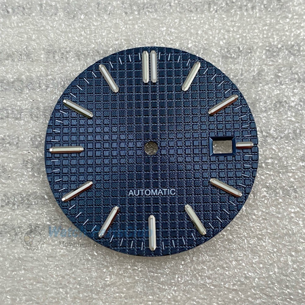 31.8mm Grid Green Luminous Calendar Watch Dial Fit NH35 NH36 Movement