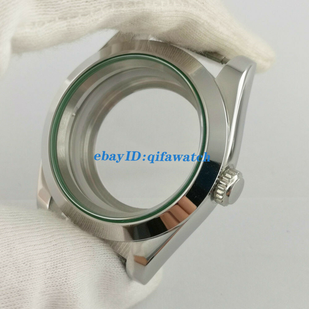 36mm sapphire glass silver steel case polished bezel fits NH35 NH36 movement
