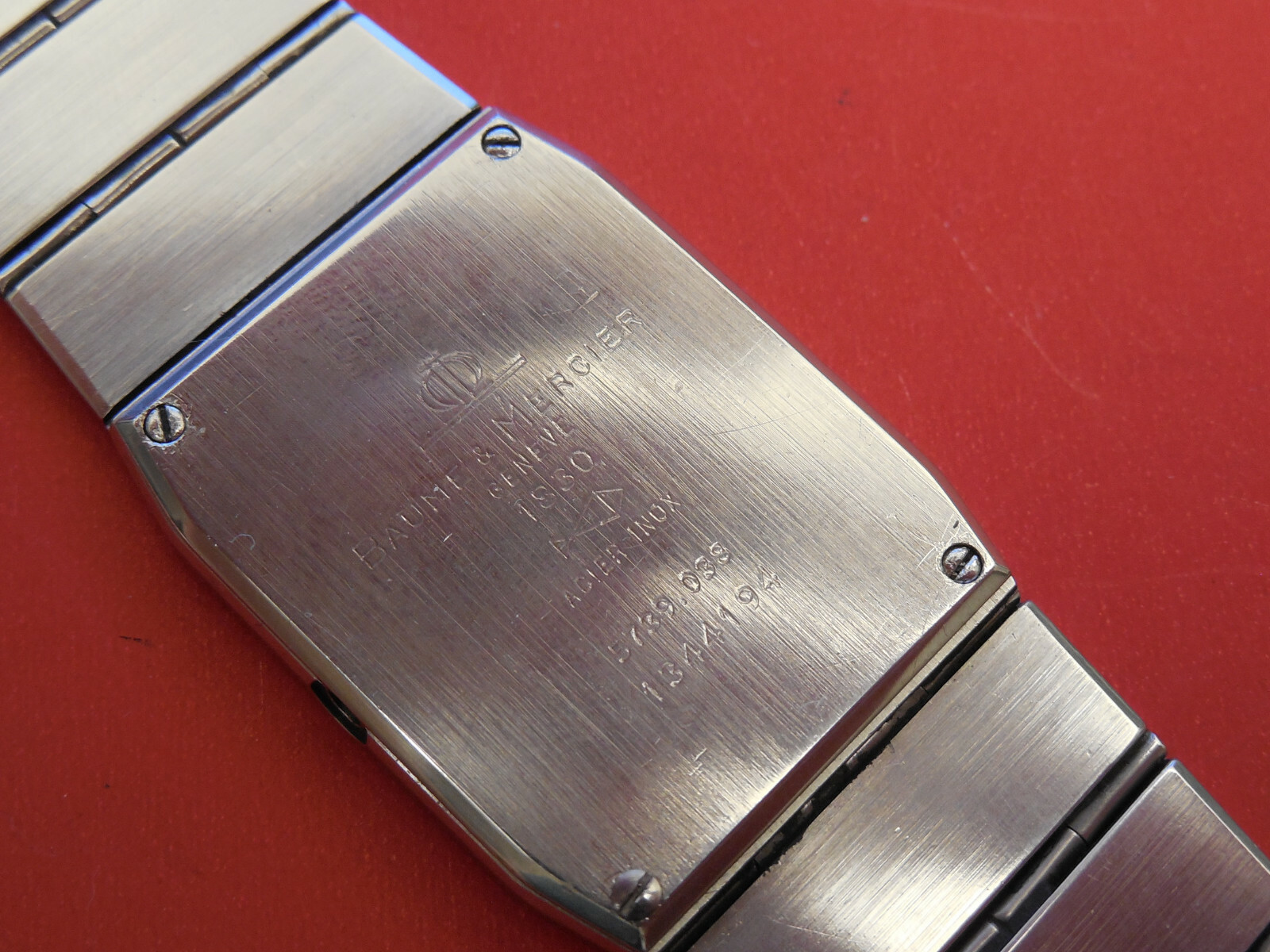 BAUME MERCIER 18K / STEEL INTEGRATED 25MM INTEGRAL WATCH CASE AND BAND PART