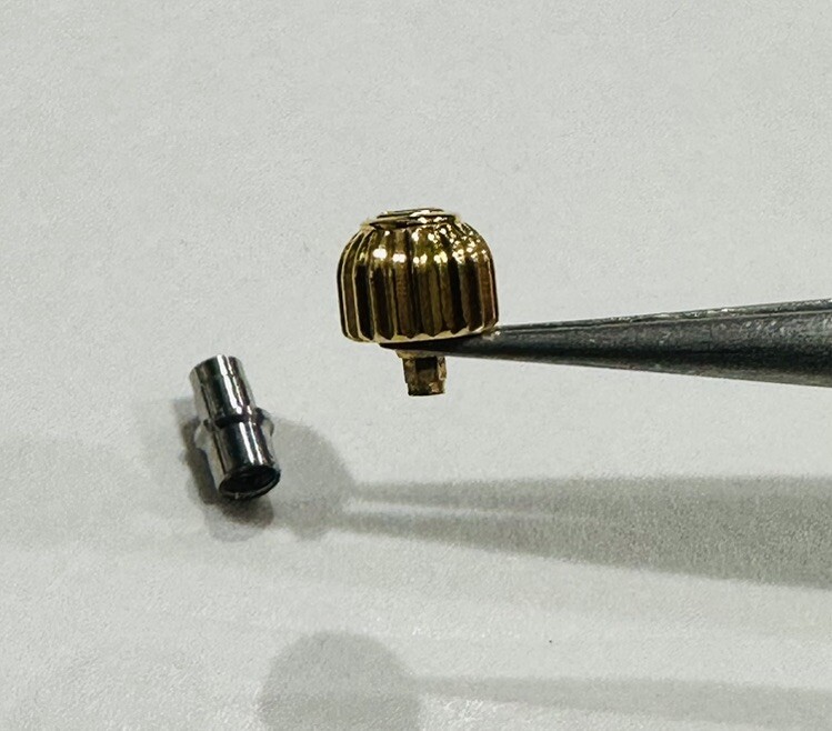 Generic 5.2mm Yellow Crown & Tube To Fit Tag Heuer Professional WG1122-0 Watch