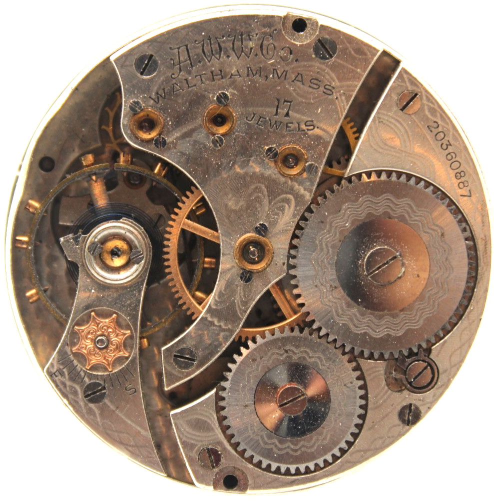 1915 WALTHAM POCKET WATCH MOVEMENT 20360887 GRADE 625 16s 17j (JAA)