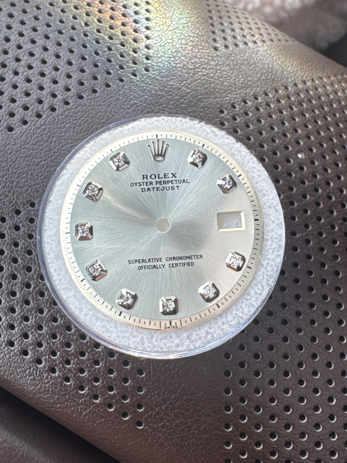Rolex Mens NonQuick Datejust Custom Silver Diamond Dial 1600 1601 1603
