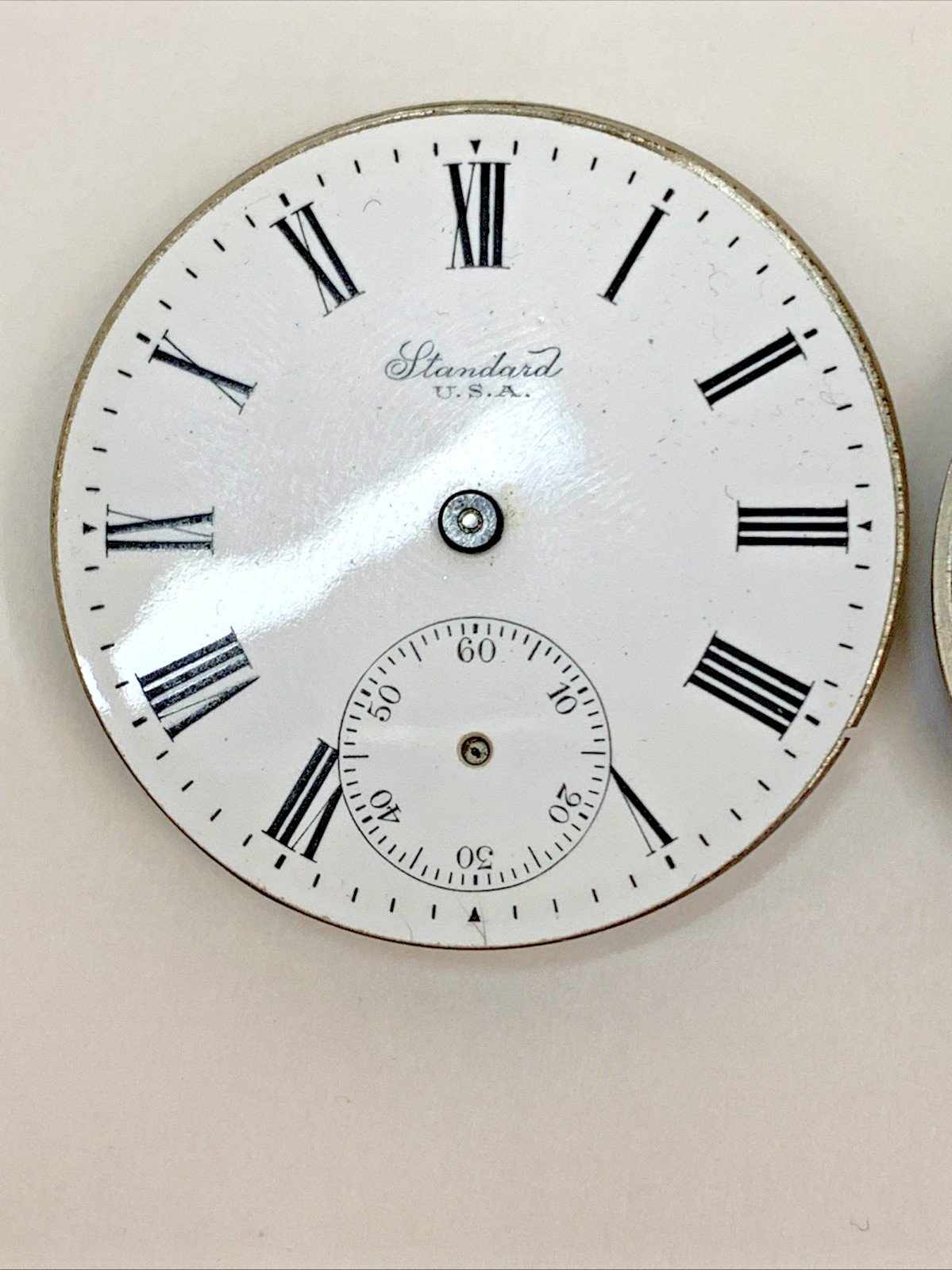 Vintage New York Standard 2 Pocket Watch Faces for Parts Repurpose Repair BROKEN