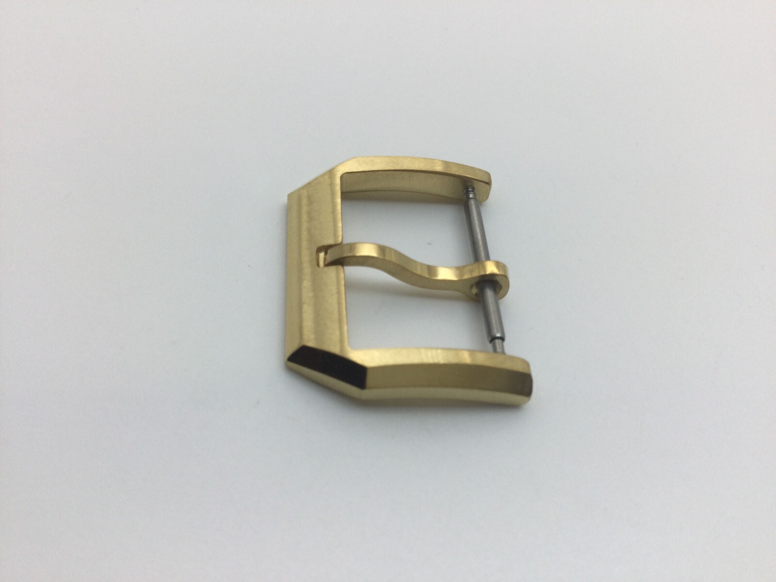 18MM S/STEEL LEATHER STRAP TANG BUCKLE FOR IWC PILOT PORTUGUESE BRUSHED GOLD