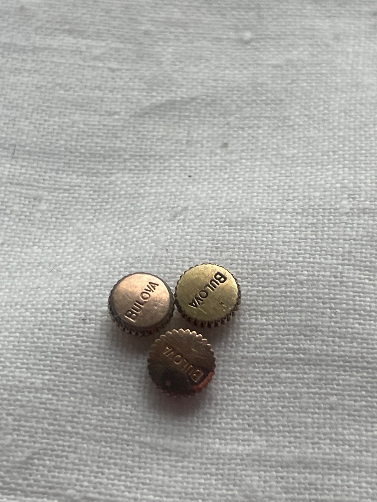 Kit of 3 original yellow gold filled 5mm crowns for Bulova watch