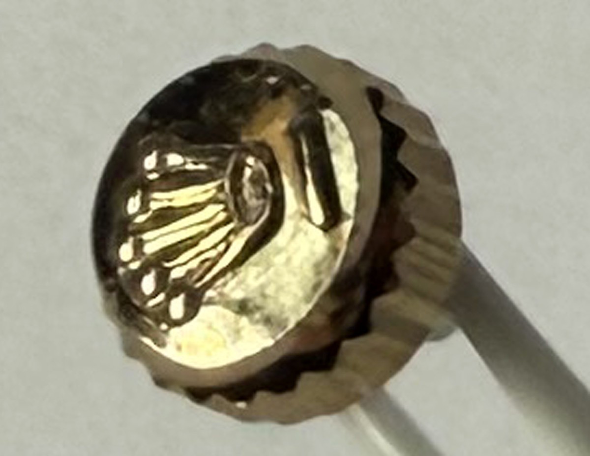 Authentic Rolex B24-600-8 6mm screw-down watch crown 18K yellow gold or plated