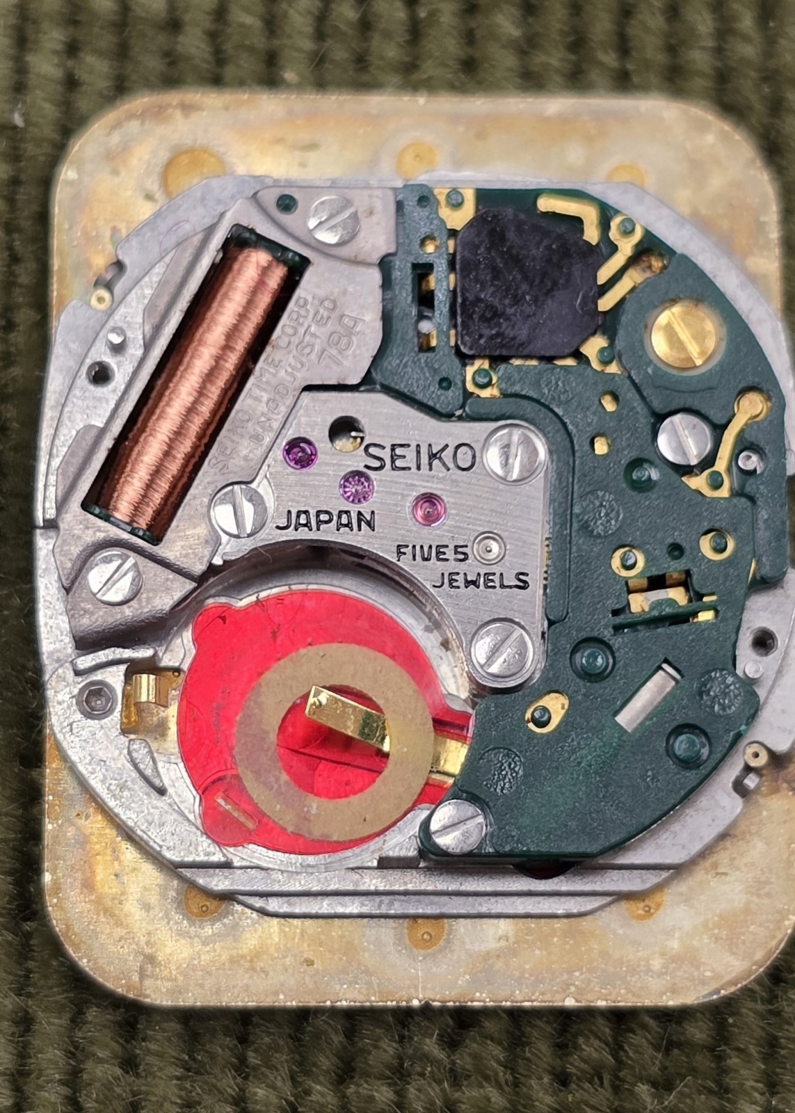 Genuine Seiko 5 Jewel Quartz Watch Movement Dial & Hands 5039R Parts Repair