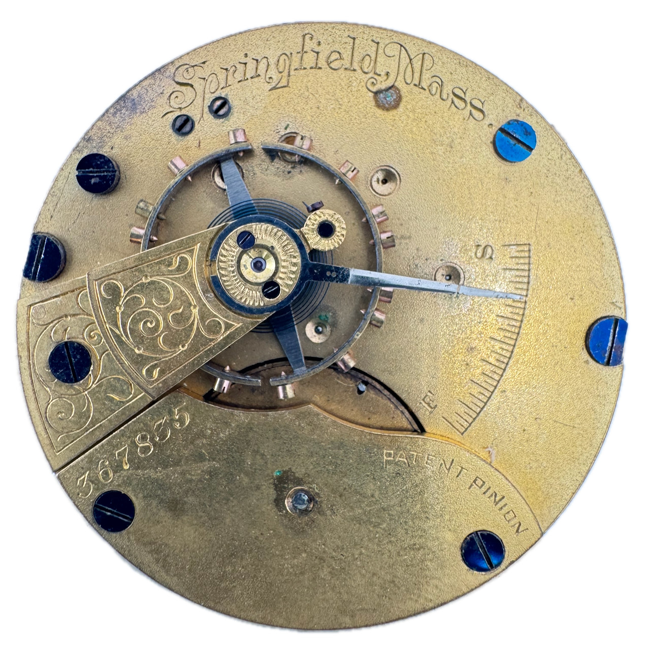 Antique 18s 1885 Hampden 7j Mechanical Pocket Watch Movement Springfield USA