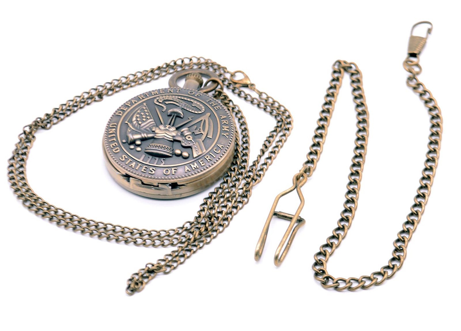 Ddjbdb Mens Pocket Watches with Fob Chain&Necklace Chain Pocket Watch Box Qua…