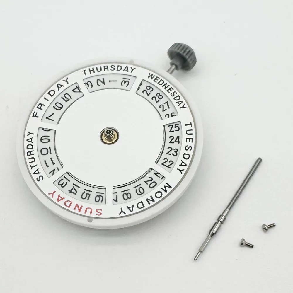 Genuine Miyota 8285 Day-Date Movement 21 Jewel Week at 12:00 Date at 3:00 + Stem