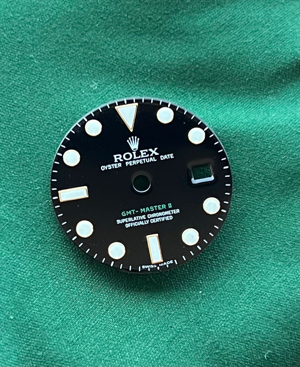 Authentic Rolex GMT-MASTER II 16713 16718 Glossy Black & Yellow Gold Dial