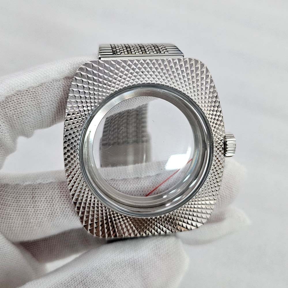 Watch Repair Parts 36.5mm Polished Case Metal Strap for NH35/NH36 Movement