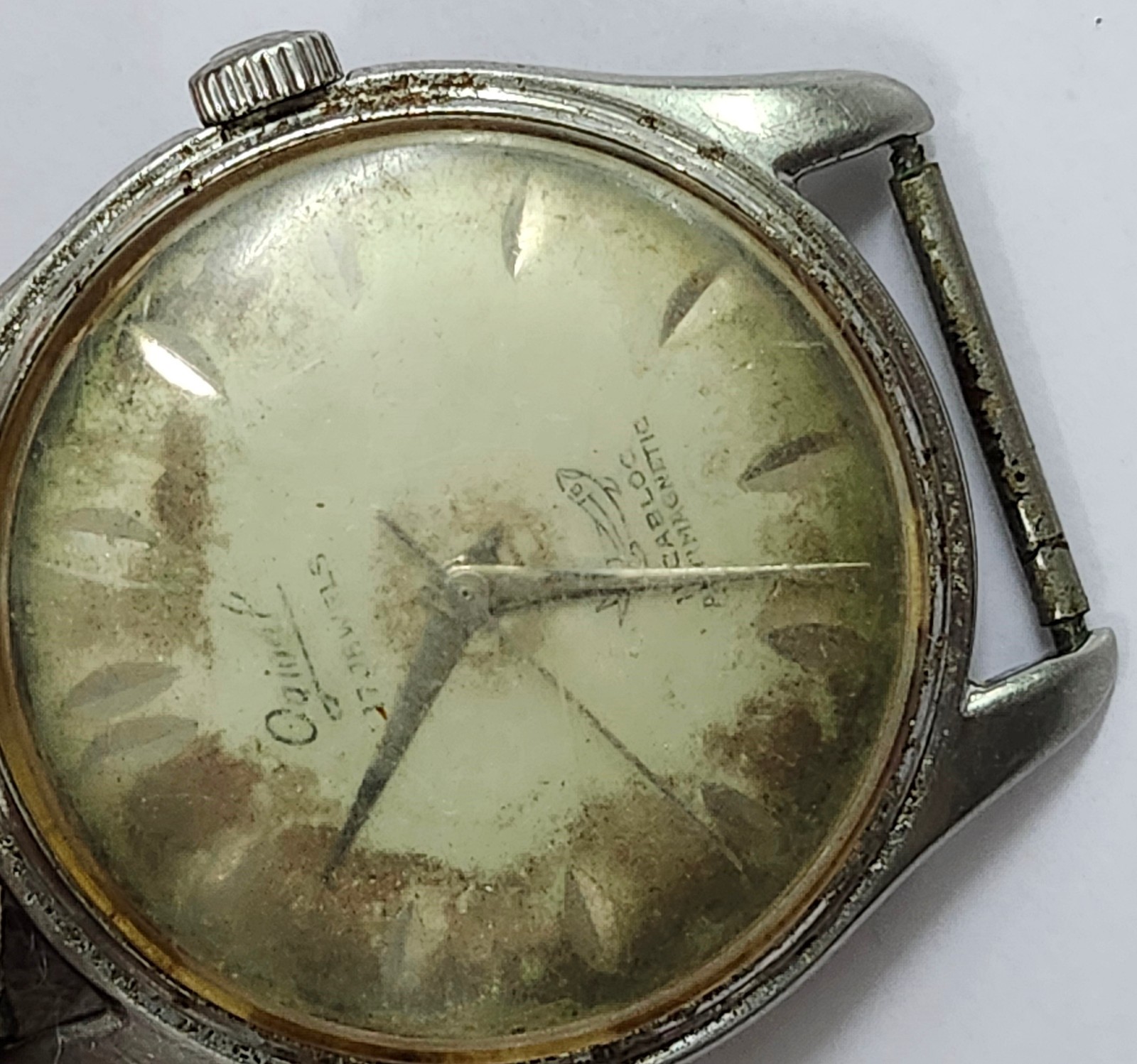 Vintage 1950s Ogival 17 Jewels Manual Swiss Watch – Stainless Steel – For Parts/