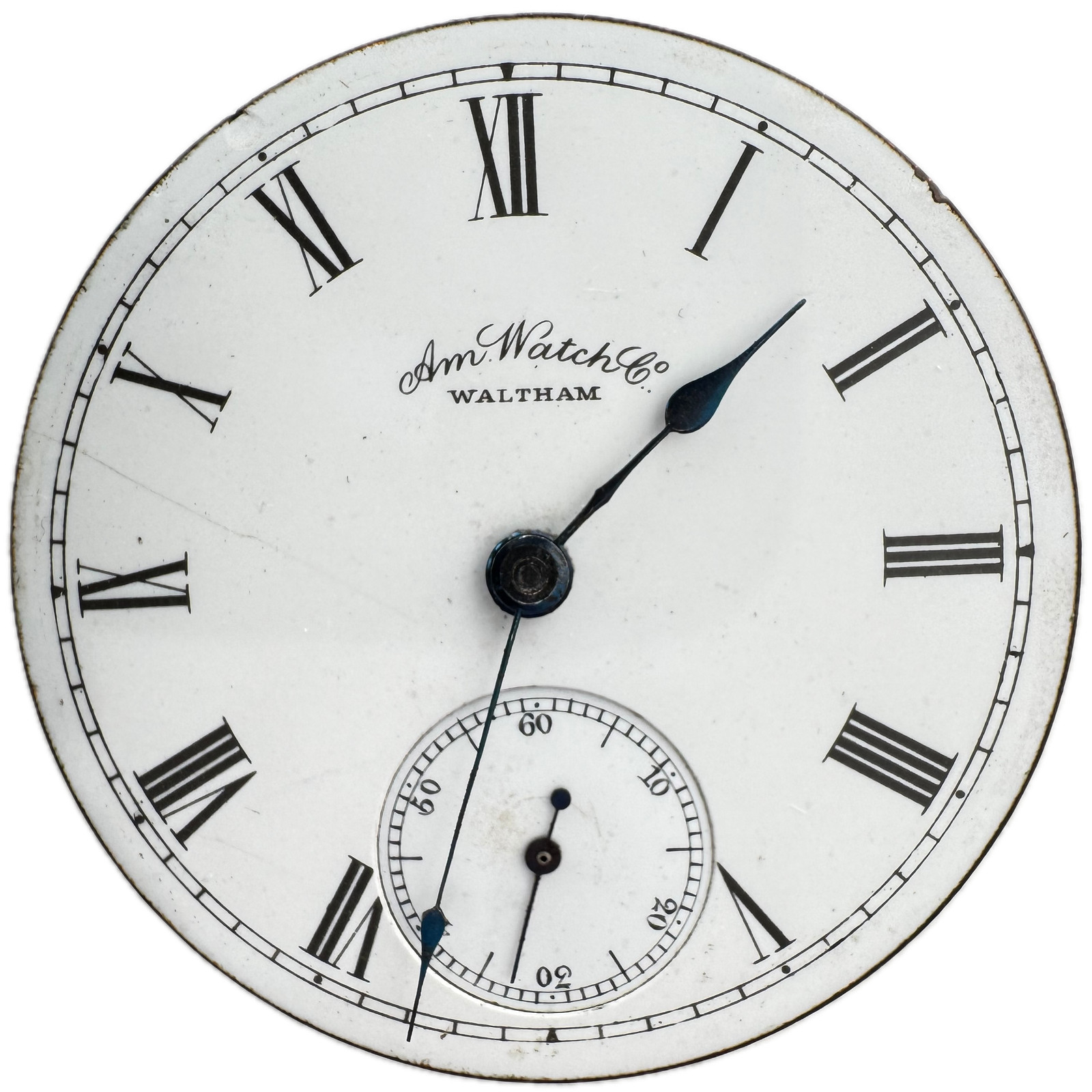 Antique 19s 1887 Waltham Roman Dial Gilt Finish Pocket Watch Movement Wm Ellery