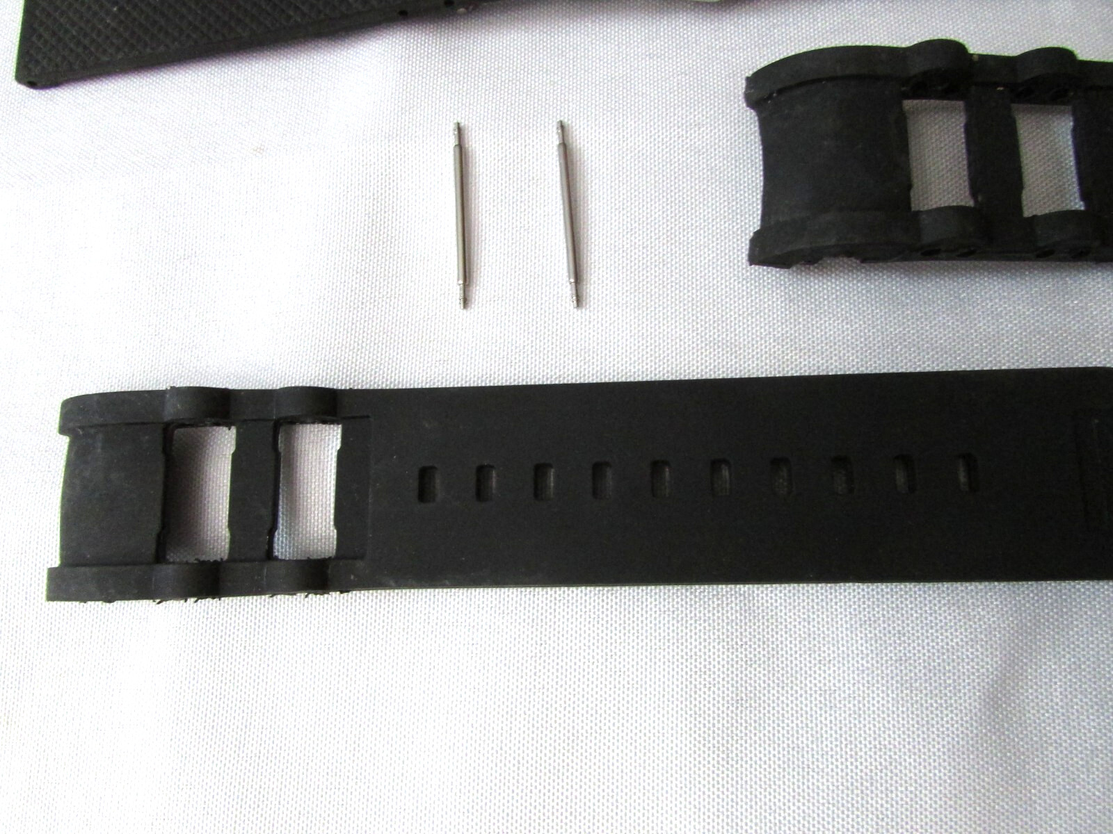 RUBBER BLUE & BLACK WATCH DIVE STRAPS/BANDS 18-25mm P&R 4CT LOT W65