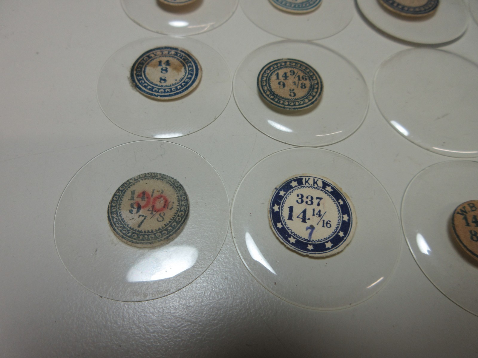 LOT GLASS THICK & THIN POCKET WATCH CRYSTALS SIZE 14 REPLACEMENT PARTS #14