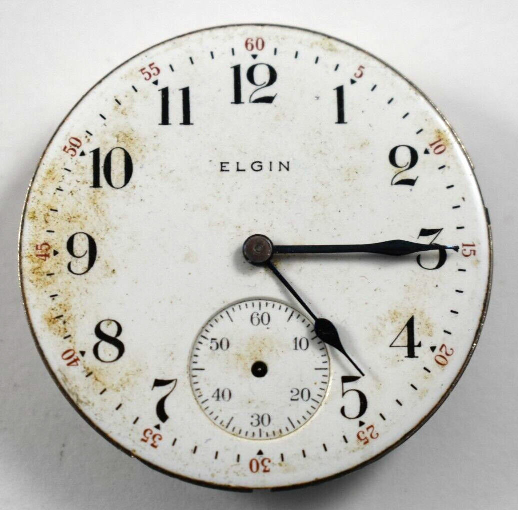 Vintage Elgin Grade 382 16s 17J OF Pocket Watch Movement lot.fj