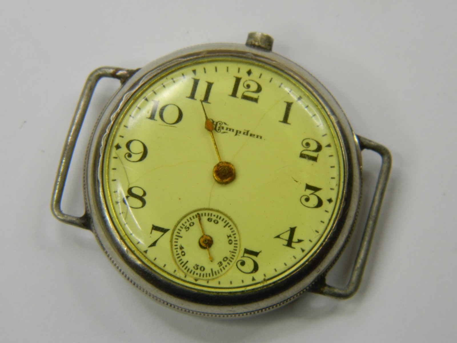 RARE VINTAGE 1910 PRE-WW1 HAMPDEN GOLD FILLED WIRE LUGS TRENCH WATCH REPAIR