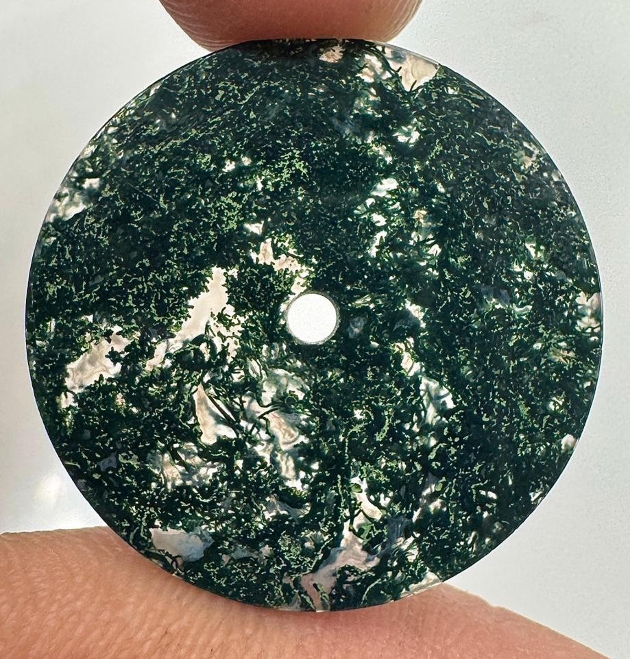 Natural Moss Agate Watch Dial: 24.5 mm Green Gemstone GMC-610