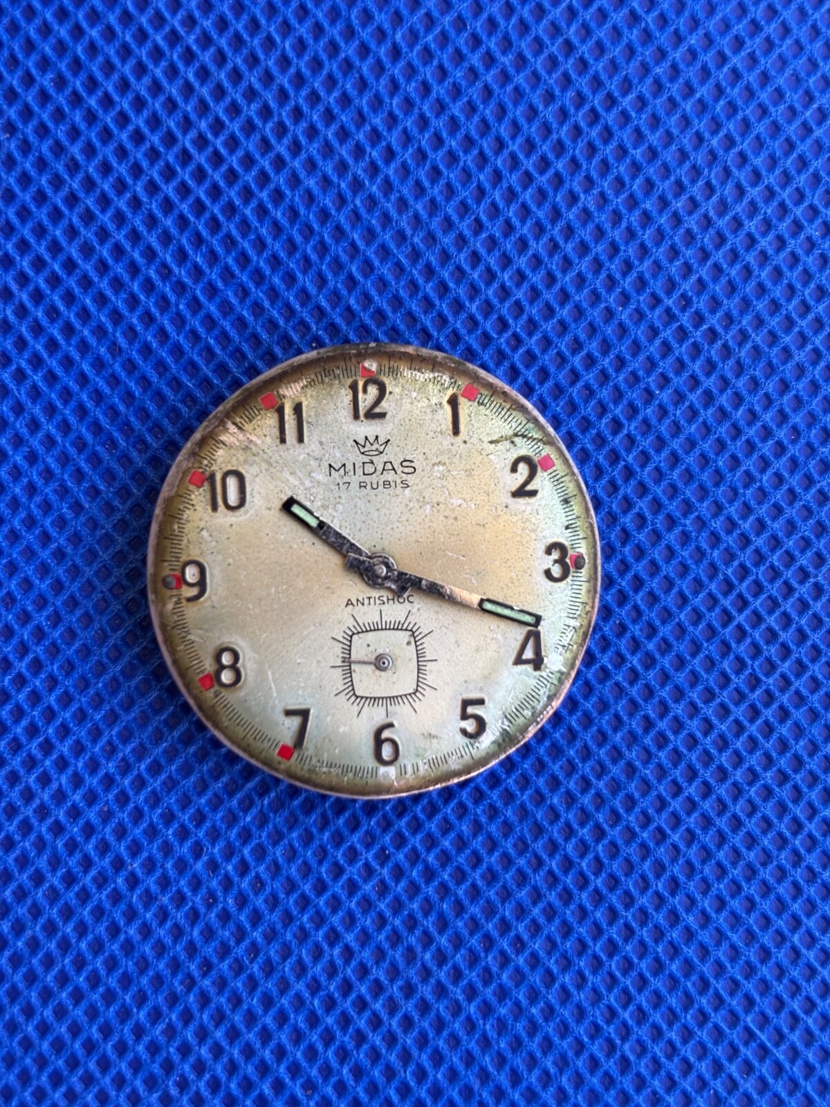 MIDAS FE 233-60 17 Jewels Manual Winding Movement for parts or restore
