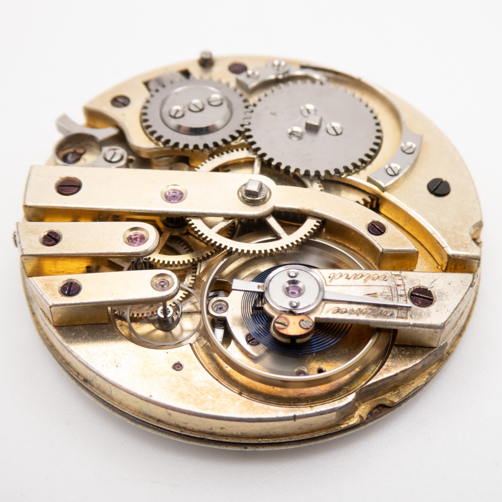 Unsigned Swiss 43.2 x 9.7 mm Key Wind Antique Pocket Watch Movement, Keeps Time