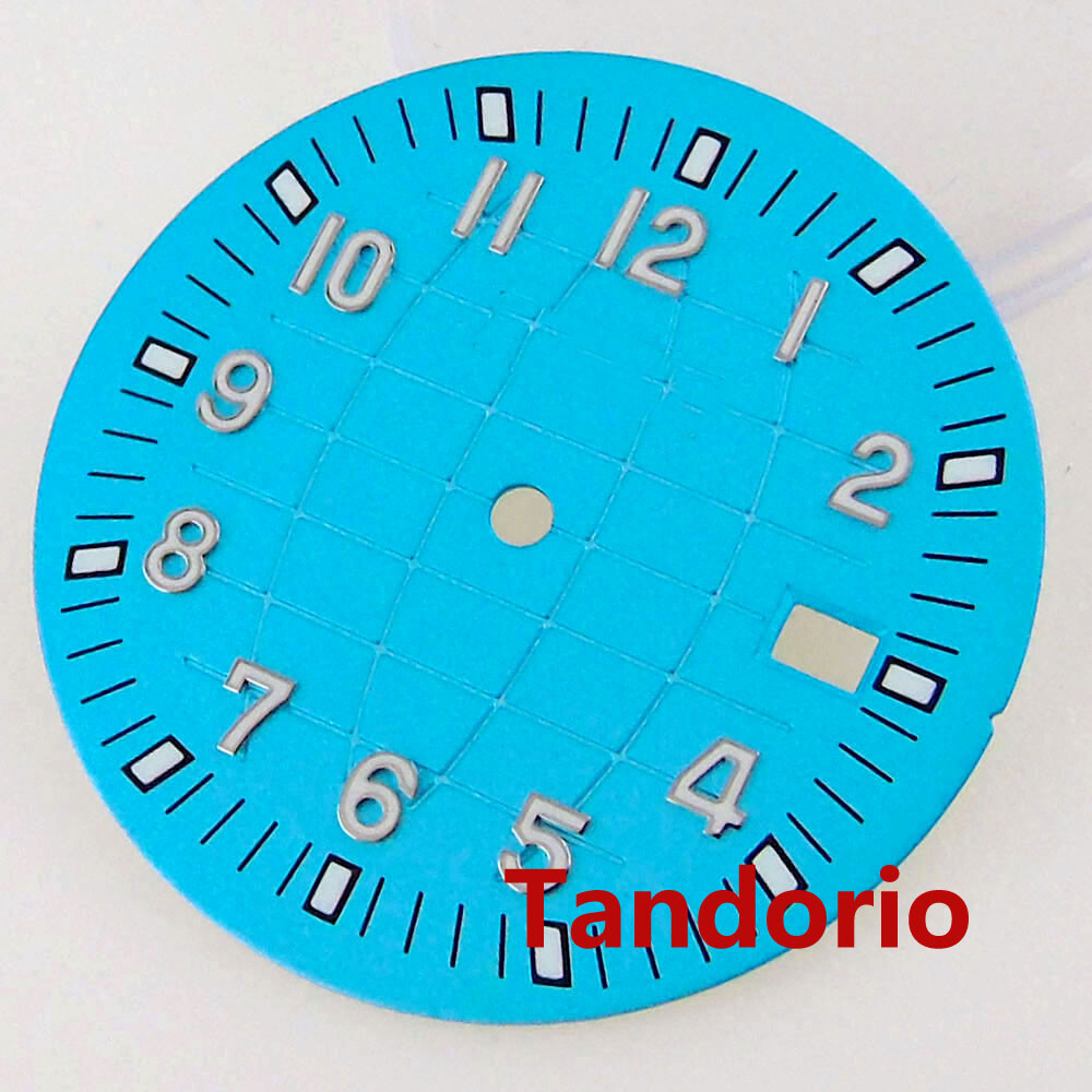 32.9mm Grid Green/Red Dial Fit NH35 NH36 7s26 Movement Green Luminous Index Date