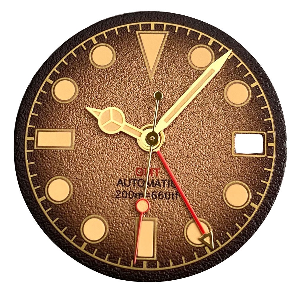 38mm Stainless Steel 200M Diver Watch Case Sapphire Brown White Dial for NH35