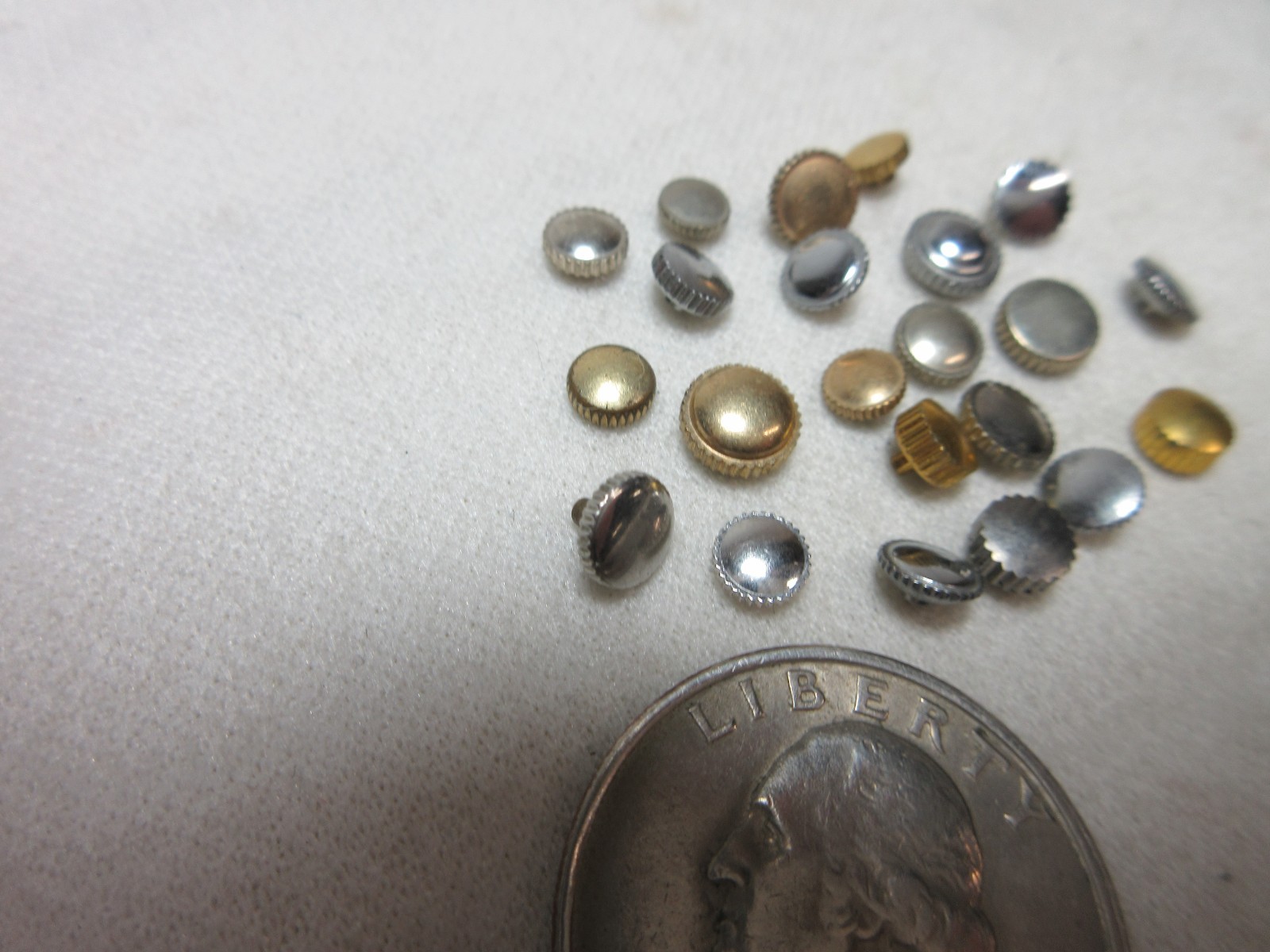 LOT OF 22 WATCH CROWNS WATCHMAKER PARTS ASSORTED LOT SOME GOLD FILLED PLATED