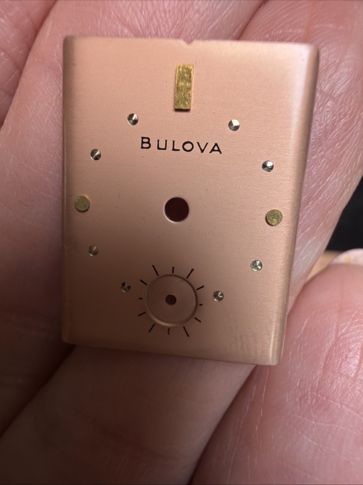 Vintage Bulova Watch Dial Face Plate Only Copper Colored New Other Rectangle