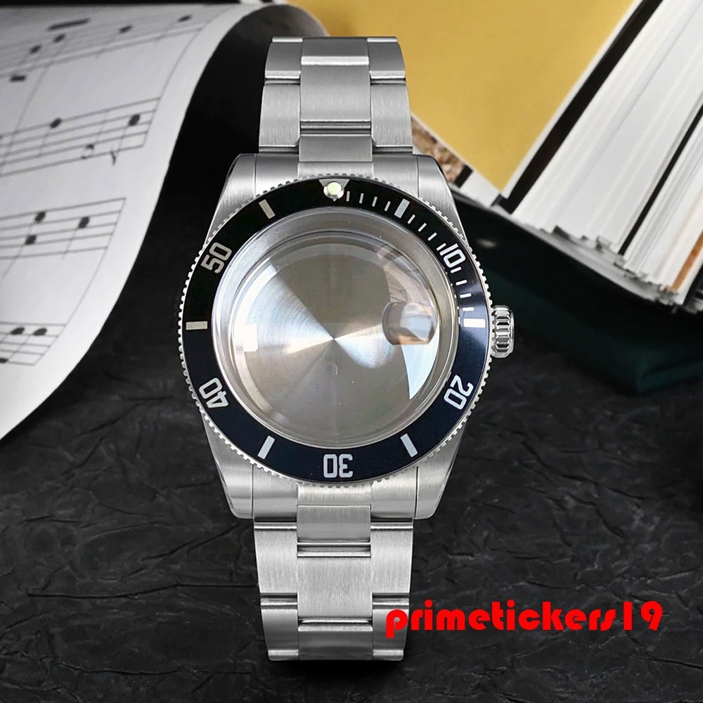 38mm Steel Watch Case+Bracelet Domed Sapphire 20ATM Fit NH34 NH35 ETA2824 PT5000
