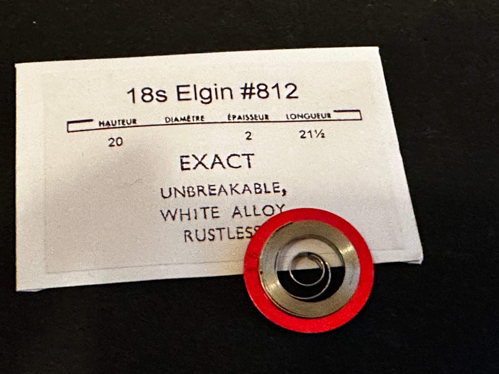 Elgin 18s Mainspring No. 812 (EXACT) – Alloy