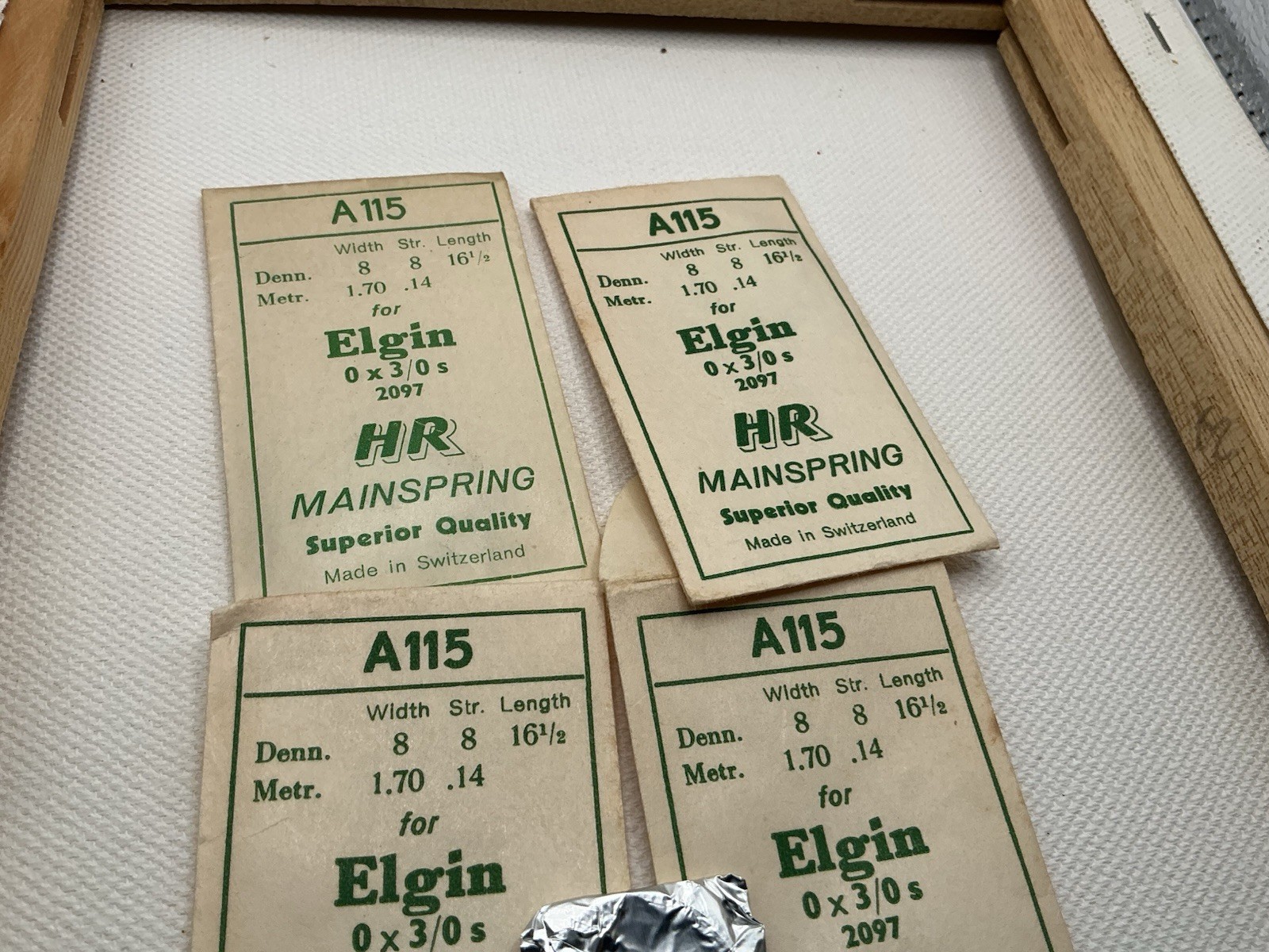 Vintage Elgin 3/0 & 0 Size HR Nos Mainsprings (4) See Pics