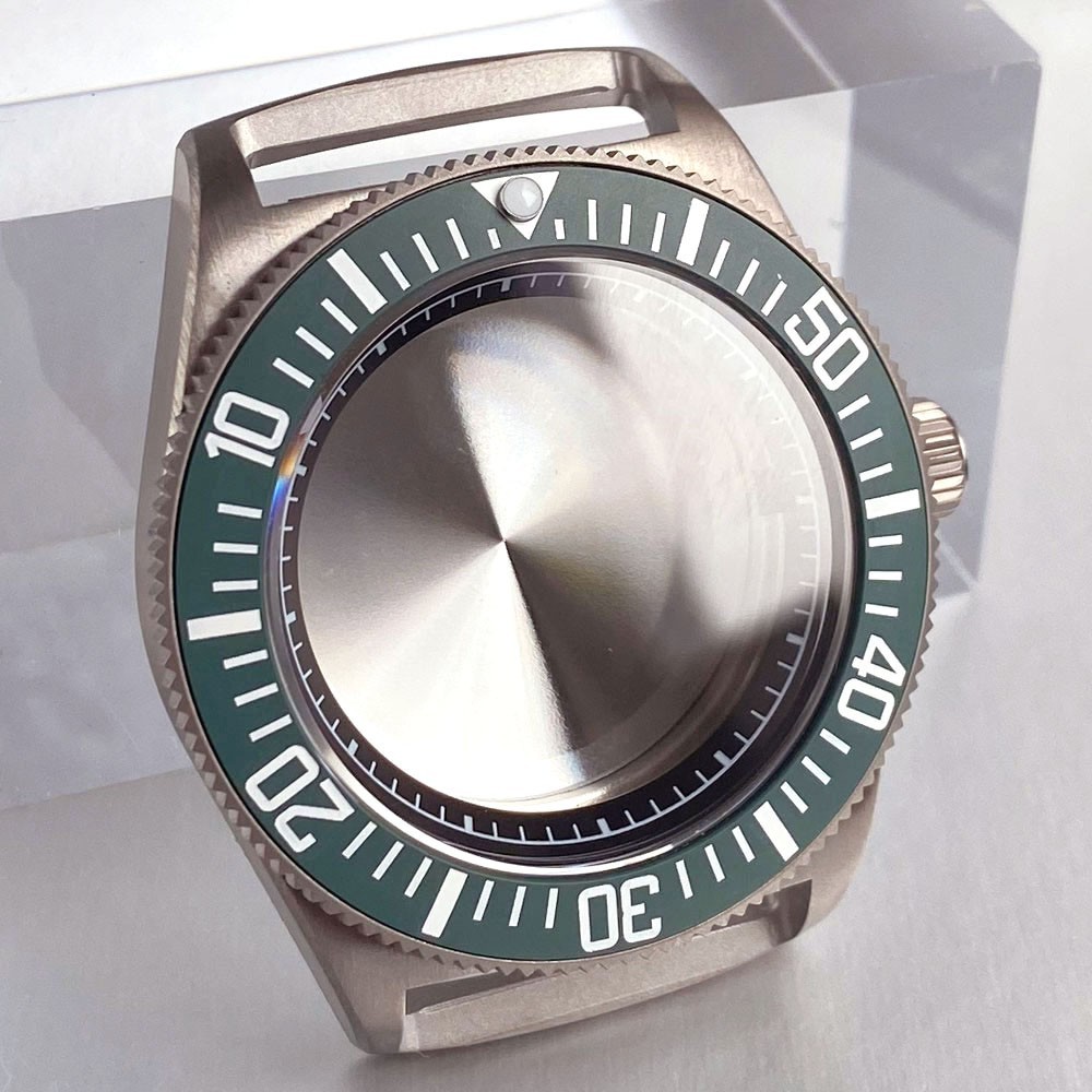 Fit NH35/ETA 20ATM Diver Frog Titanium Case Unidirectional Bezel Steel Back Dial