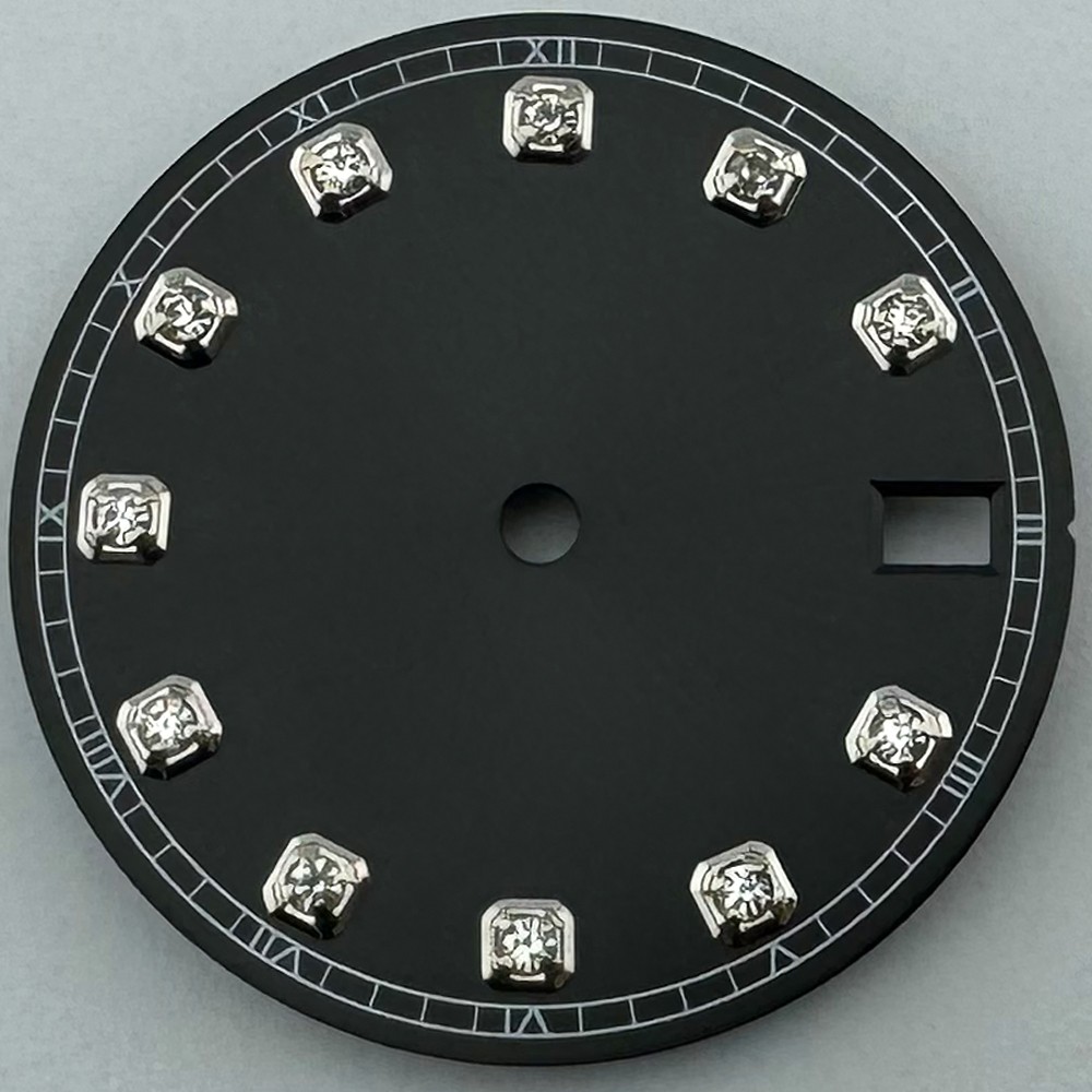 28.5mm Sterile Dial Fit NH35 NH34 Movement 3/3.8 O’clock Crown Black Green White