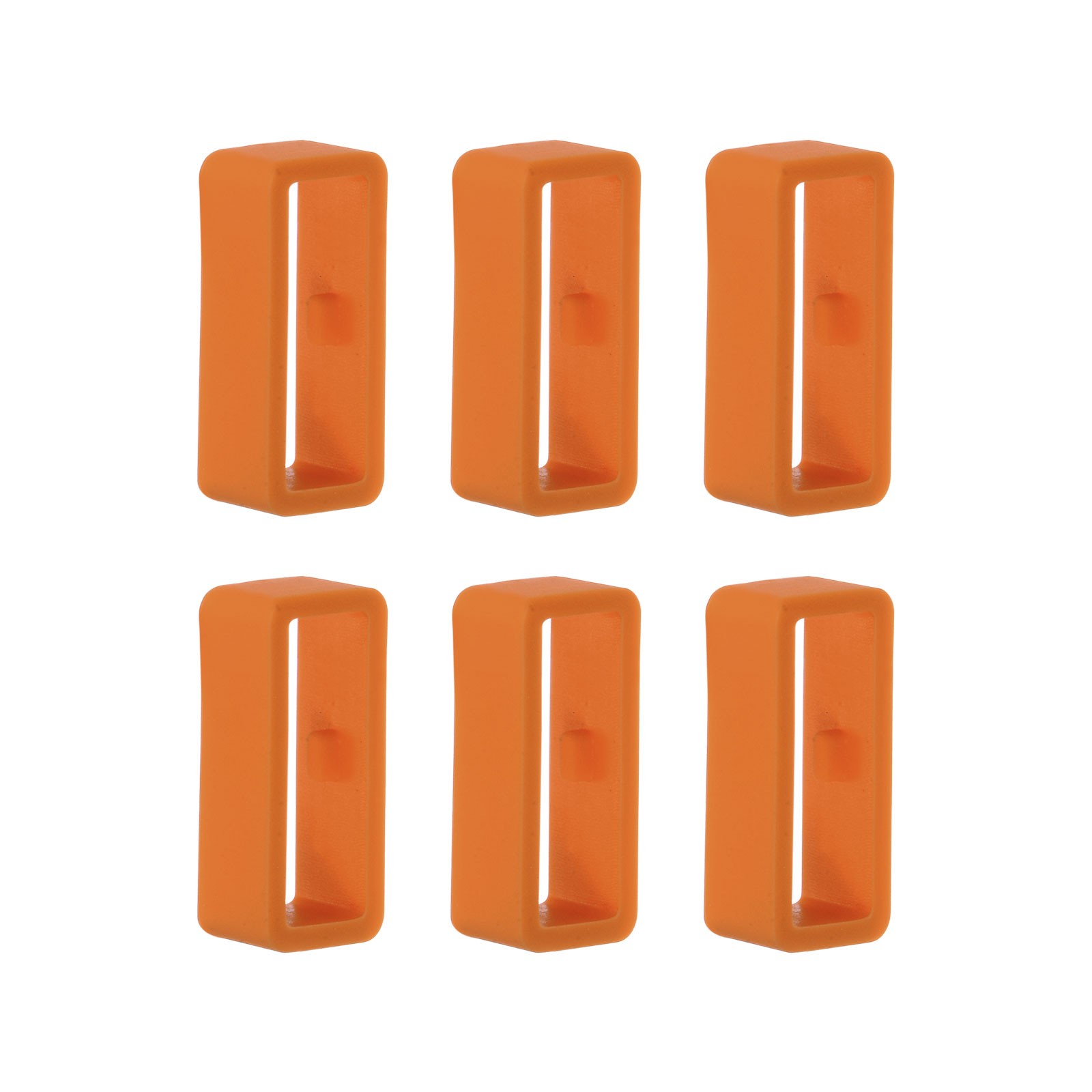 6pcs Watch Strap Loop Fastener Rings 16mm Rubber Watch Holder Keeper Orange Red