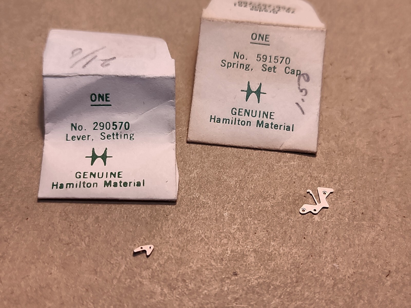 NOS Hamilton 21/0 Set Cap Spring & Setting Lever
