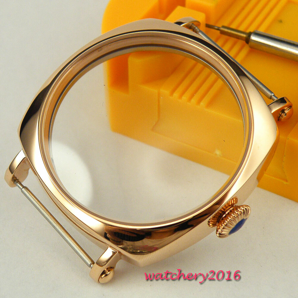 NEW 44mm High quality Watch stainless steel golden plated CASE fit 6498 6497