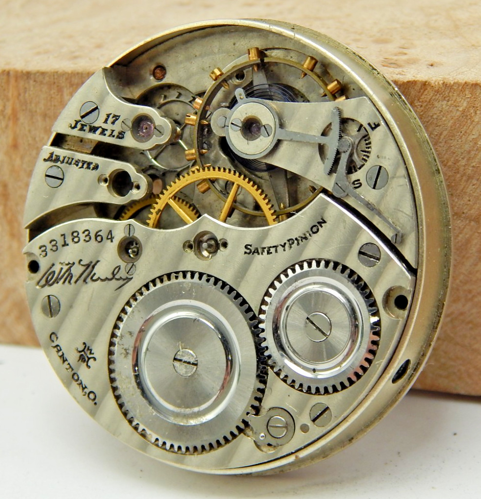 Antique 1915 Hampden Wm. McKinley 16s 17 jewel adj pocket watch movement