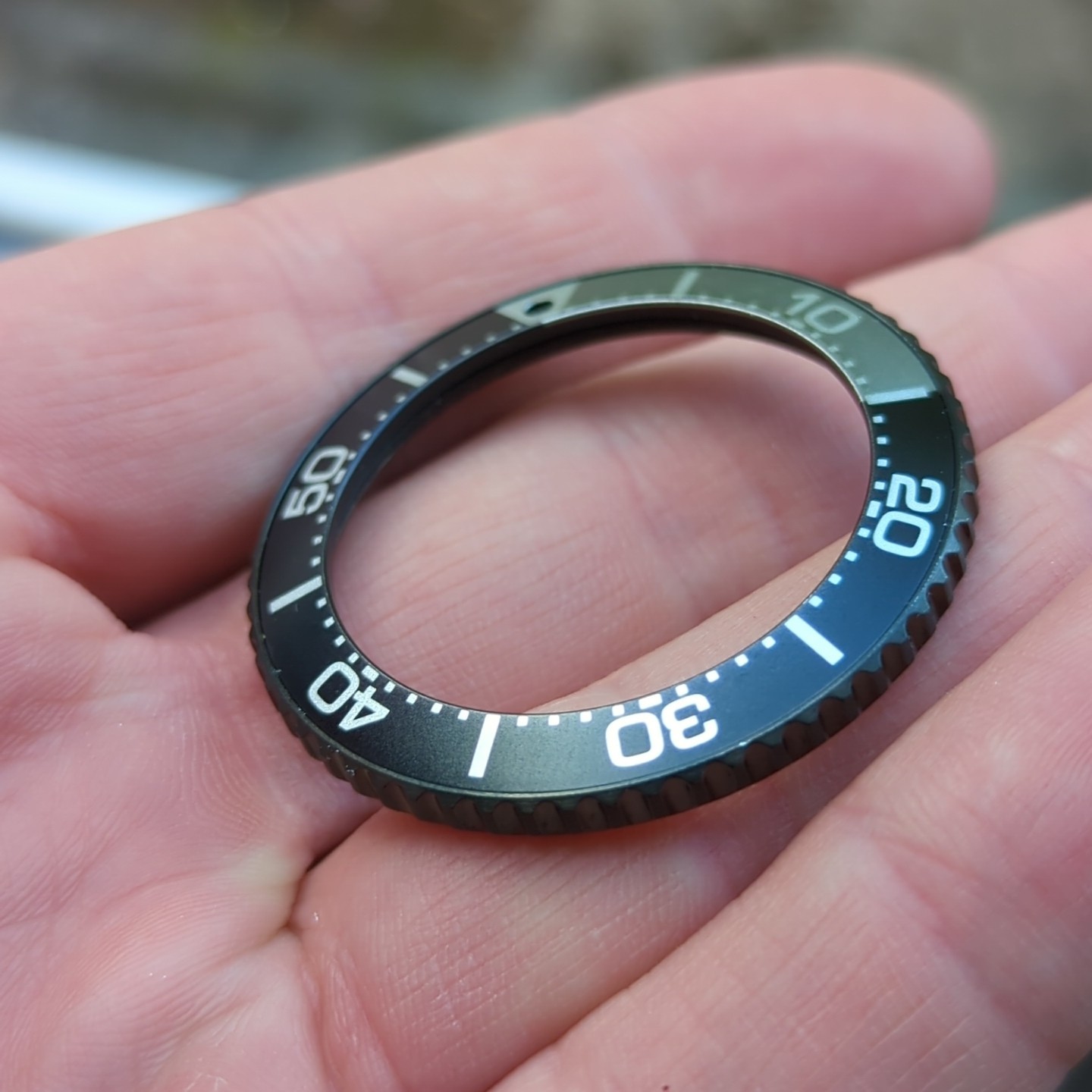 Seiko Prospex Solar Black Silver Watch Bezel part 43.5mm VGC Used (AA42)