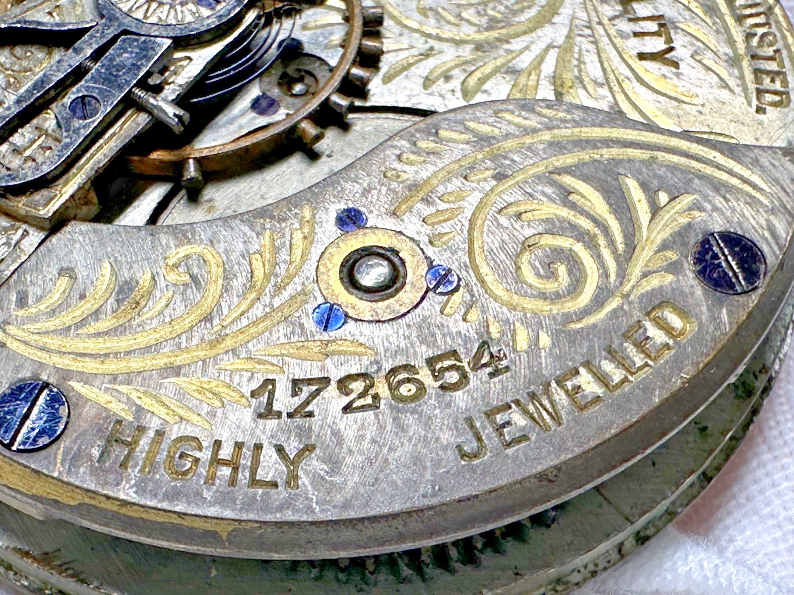 ANTIQUE H W CO SPECIAL HIGHLY JEWELED SWISS WATCH BODY FOR PARTS N209