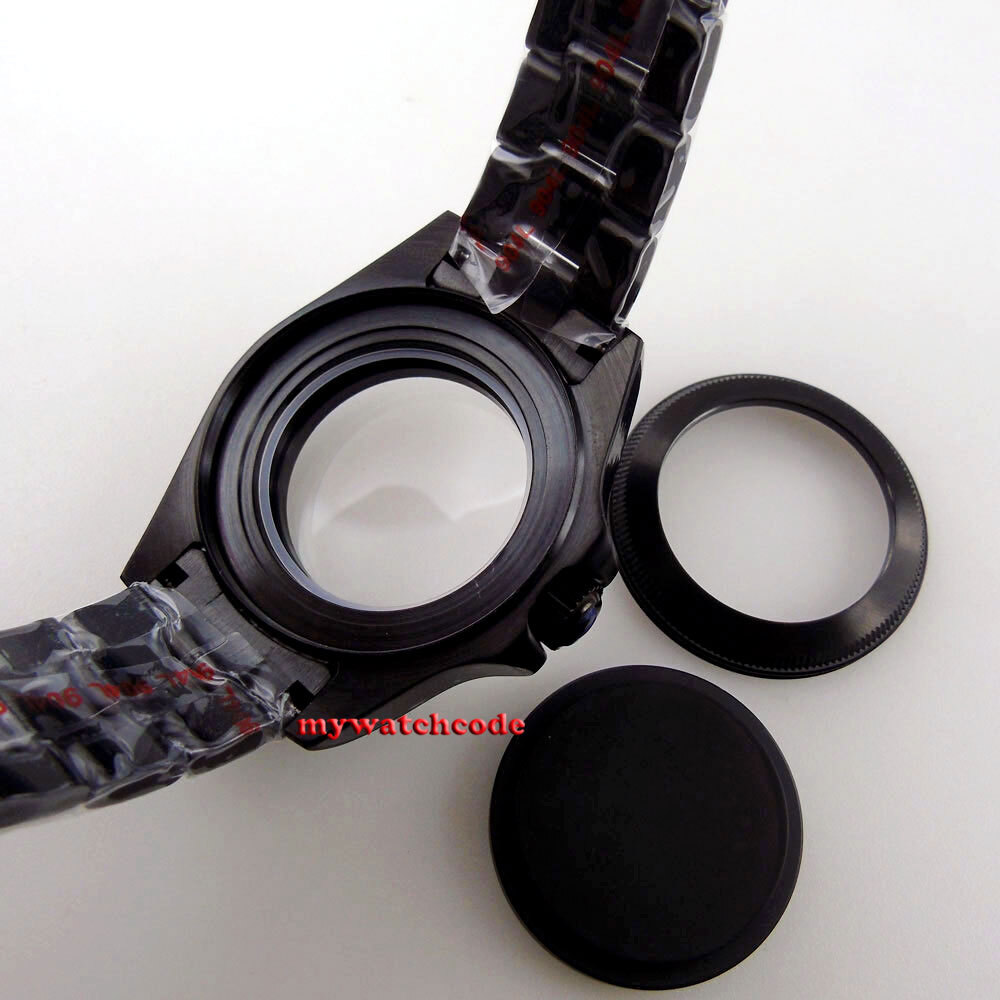 Black PVD 43mm SEA automatic Watch Case Fit 2824 2836 8215 Japan NH35 NH36 NH34