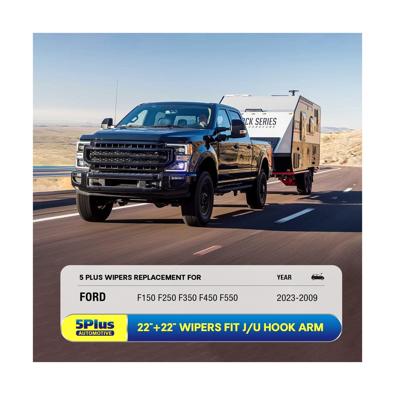 5 PLUS® 22″ Wiper Blades 2 Pack Replacement for Ford F150 F250 F350 F450 F5