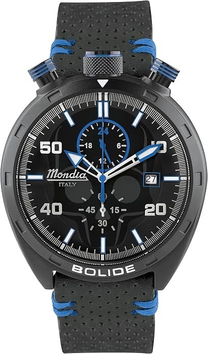 Mondia Bolide Skull MI-789-BK-BKBL-CP Chrono Quartz Watch New Men’s