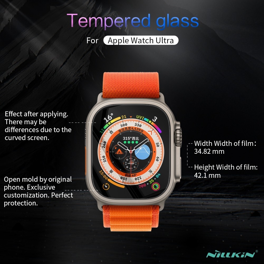 Para Apple Watch Ultra 49 mm NILLKIN H + Pro 0.2 mm 9H Película de vidrio