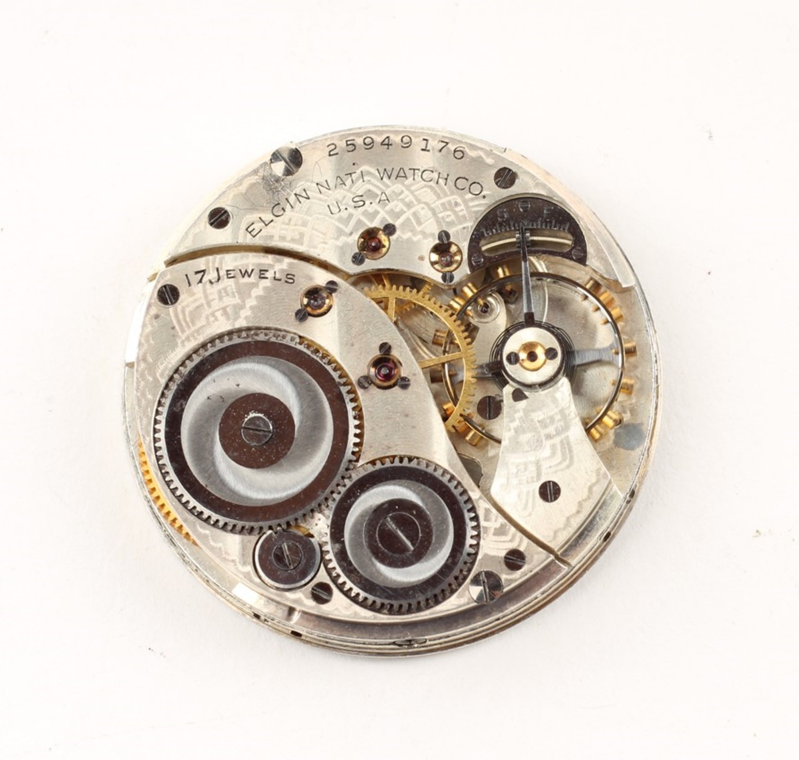 Elgin Pocket Watch Movement 12 Size 17 Jewel-IV-10